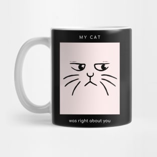 My cat was right about you (black) Mug